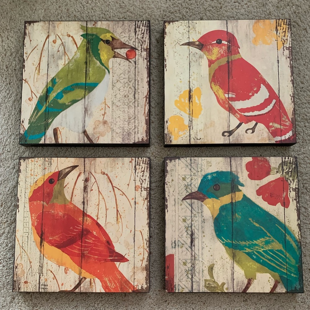 4 Wooden Bird Wall Decor Photos by Gajewska